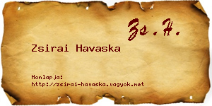 Zsirai Havaska névjegykártya